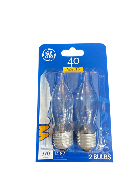 6x 2CT PACKS GE 40WATT LIGHT BULBS