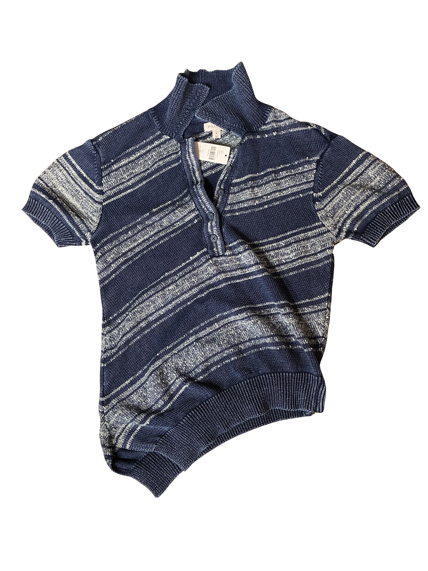ANTHROPOLOGIE PILCRO WOMENS SHORT SLEEVE ASYMMETRICAL POLO SWEATER NWT