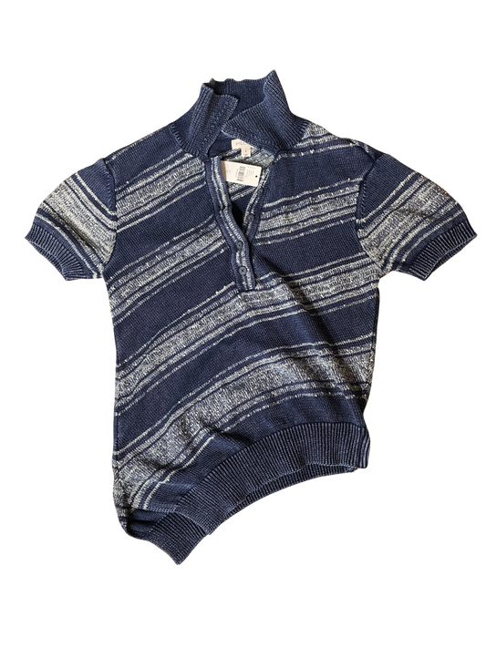 ANTHROPOLOGIE PILCRO WOMENS SHORT SLEEVE ASYMMETRICAL POLO SWEATER NWT