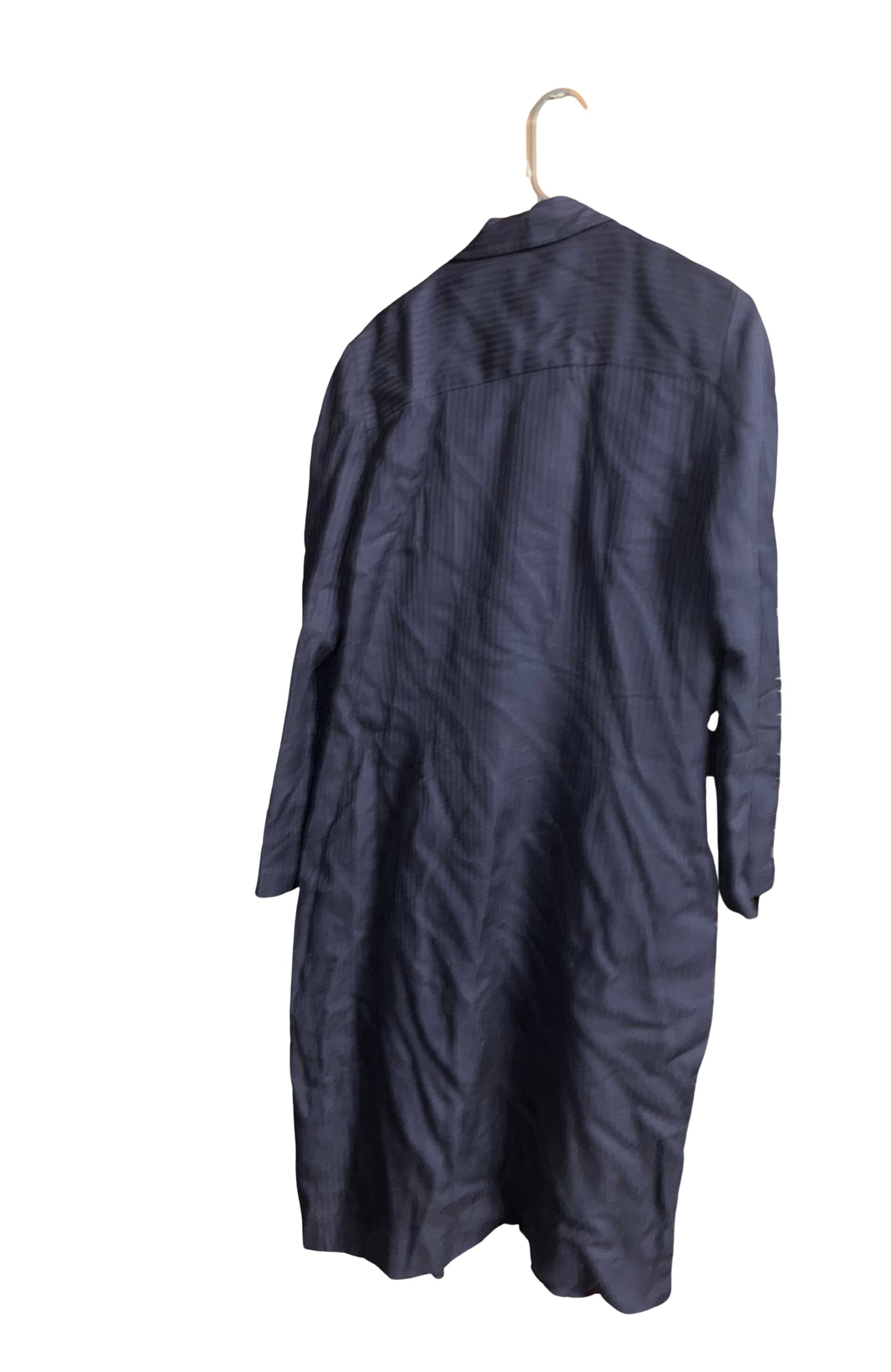 LIZ CLAIBORNE WOMEN'S TRENCH - NAVY BLUE - WOOL - SIZE 12 - PRE OWNED - GOOD CON