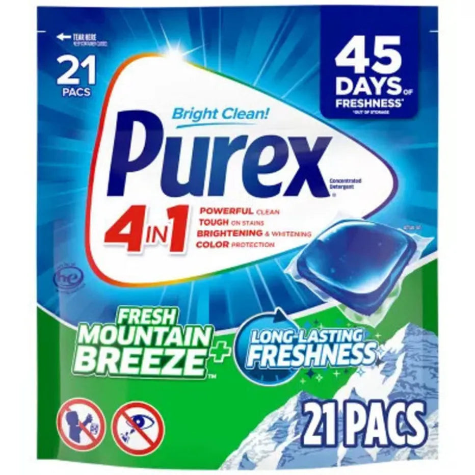 PUREX 4 IN 1 FRESH MOUNTAIN BREEZE 21 PODS