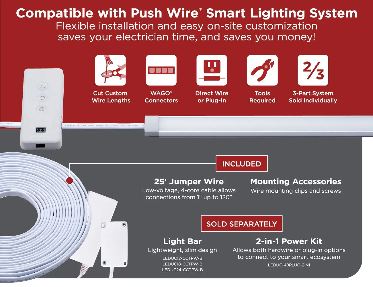 PUREOPTICS LED BLACK + DECKER 25' SOLID CORE WIRE 20 AWG CLASS 2 COMPLIANT NEW