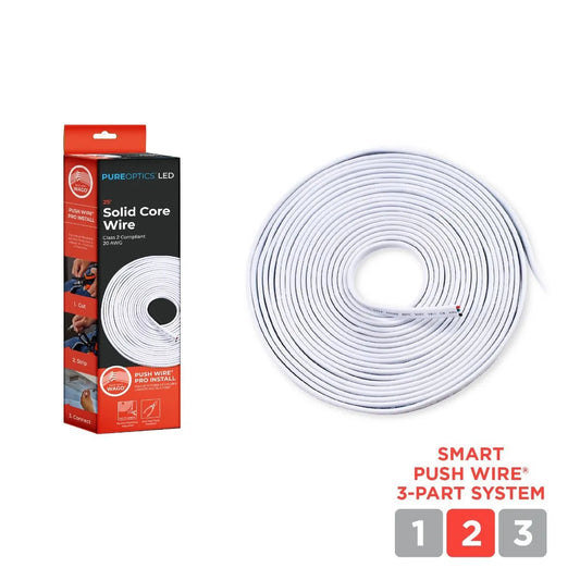 PUREOPTICS LED BLACK + DECKER 25' SOLID CORE WIRE 20 AWG CLASS 2 COMPLIANT NEW