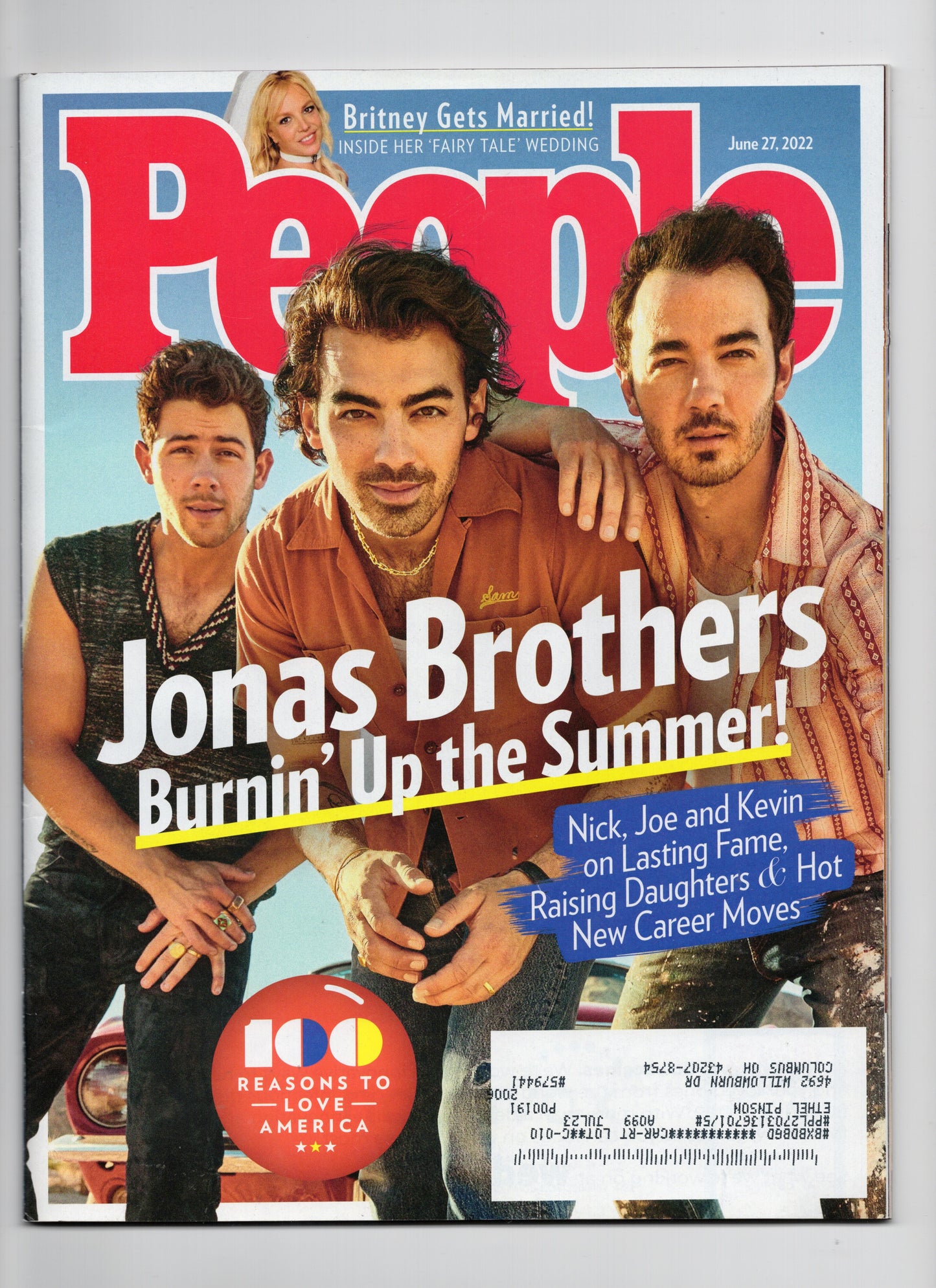 PEOPLE MAGAZINE JONAS BROTHERS BURIN' UP THE SUMMER! (JUNE 2022) - PRE OWNED